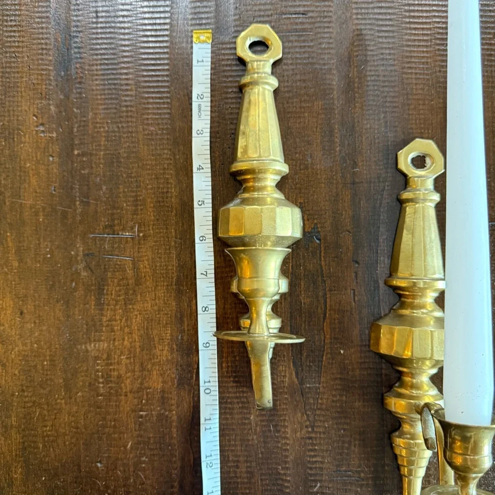 Vintage Solid Brass Wall Sconces (2)